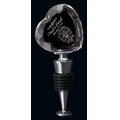 Optic Crystal Heart Shaped Wine Stopper (4.5"x2")
